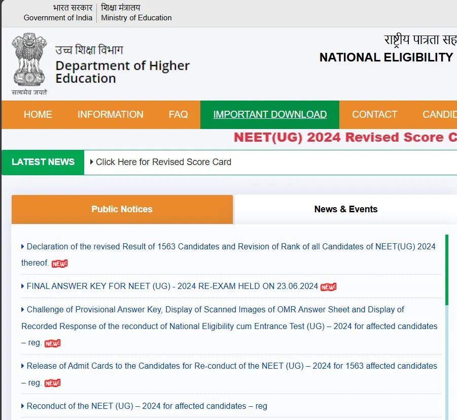 Today Neet news update